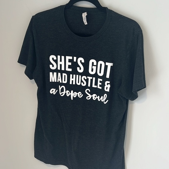 Bella Canvas Womens Cotton Blend Graphic T-Shirt Medium Soft Tee Hustle Soul‎ - Picture 16 of 16